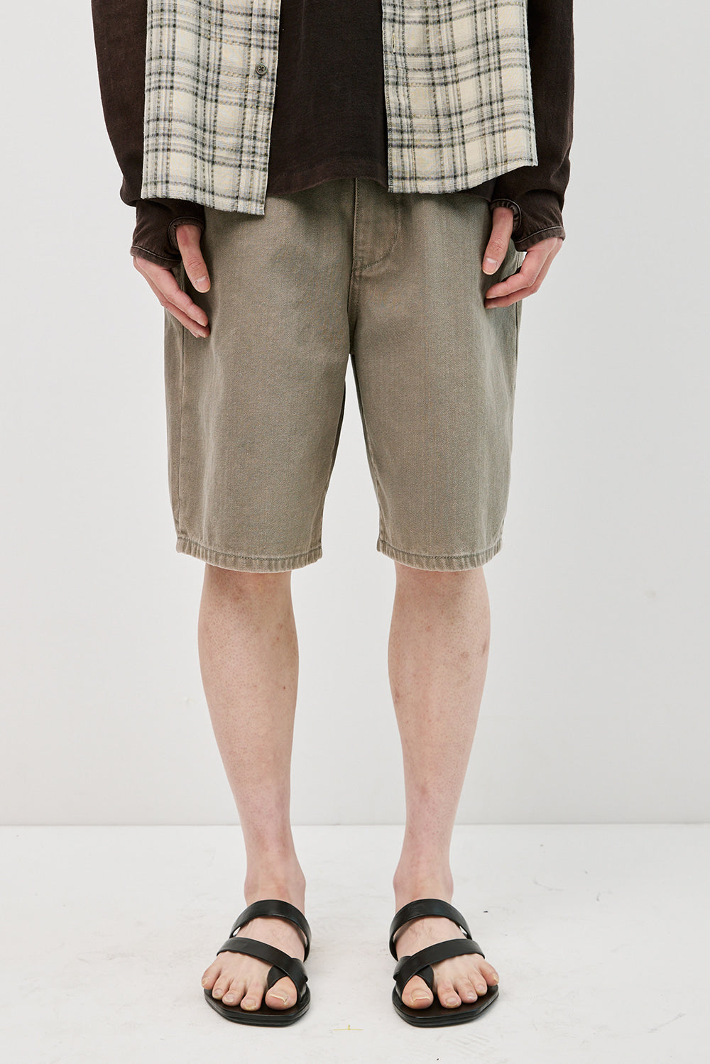 Hatchingroom - Bleached Shorts (Olive) product image 11 | TRAB K-Fashion Australia