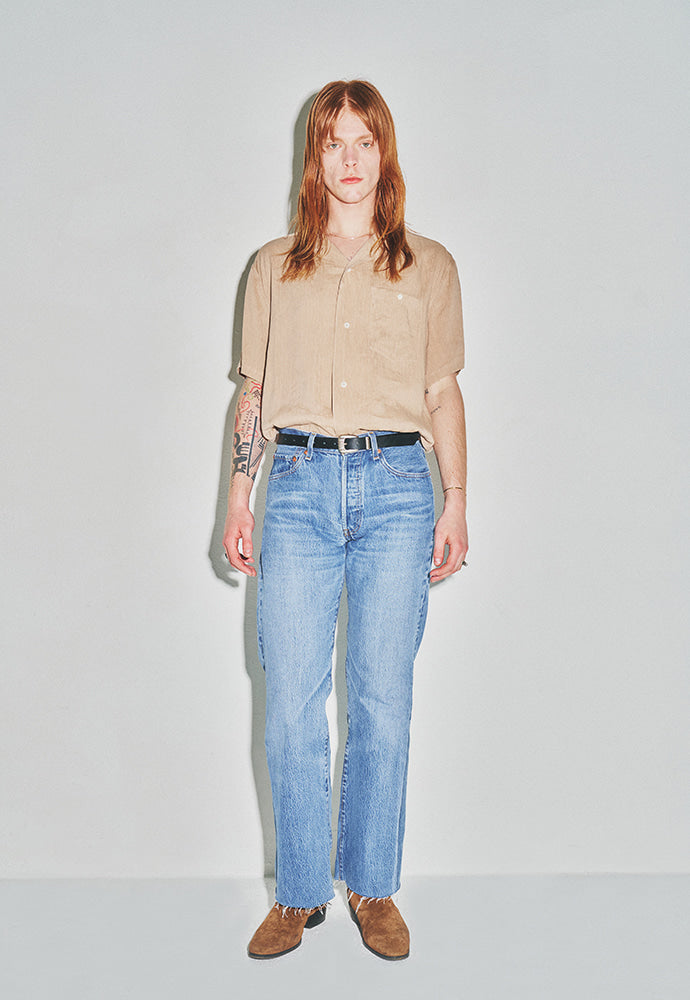 Tonywack - Cozy Linen Viscose Cuban-Collar Shirt (Faded Beige) product image 3 | TRAB K-Fashion Australia