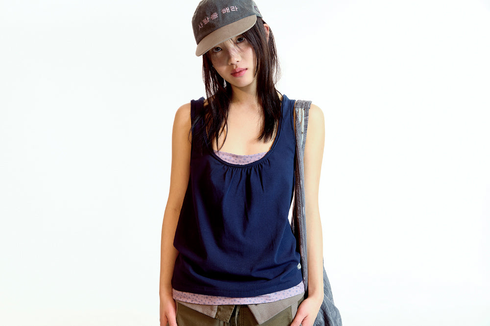 Coyseio - Dudu Layered Sleeveless (Navy) product image 4 | TRAB K-Fashion Australia