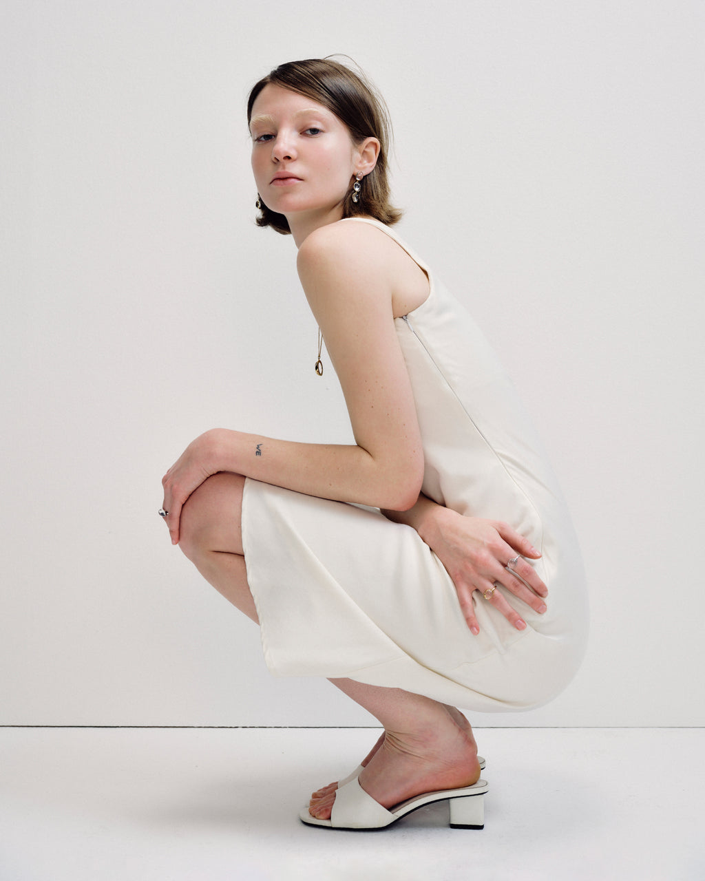 Numbering - Ellipse Glass Triple  Drop Earrings #5213 product image 3 | TRAB K-Fashion Australia