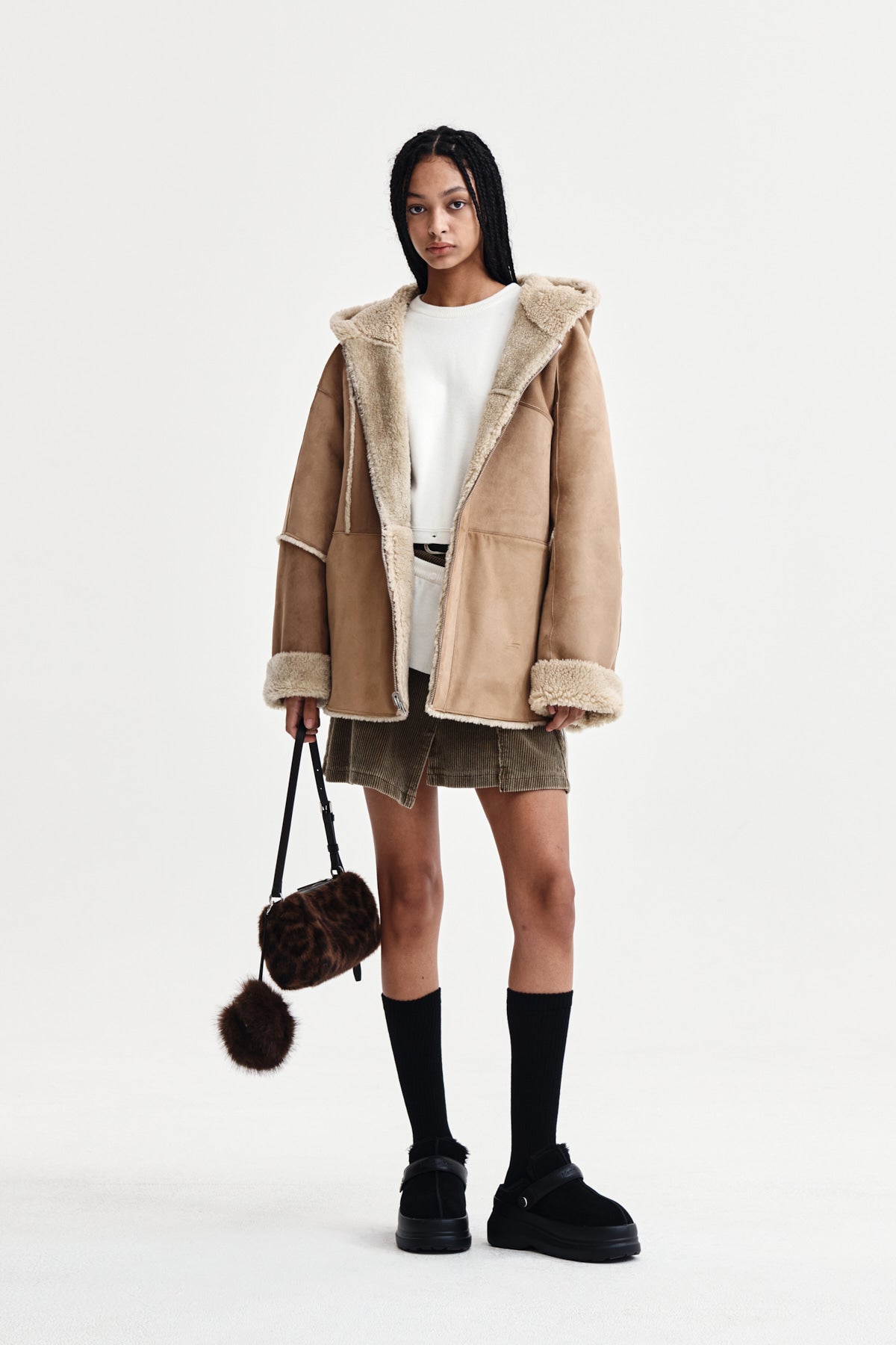 Matin Kim - Reversible Hoody Mustang (Beige) product image 9 | TRAB K-Fashion Australia