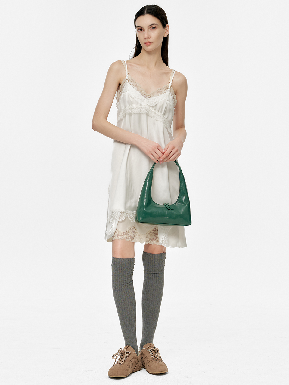 Marge Sherwood - Hobo Shoulder (Hunter Green Crinkle) product image 3 | TRAB K-Fashion Australia