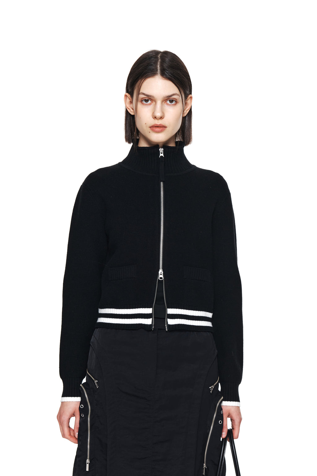 Matin Kim - Spell Point Stripe Knit Cardigan (Black) product image 11 | TRAB K-Fashion Australia