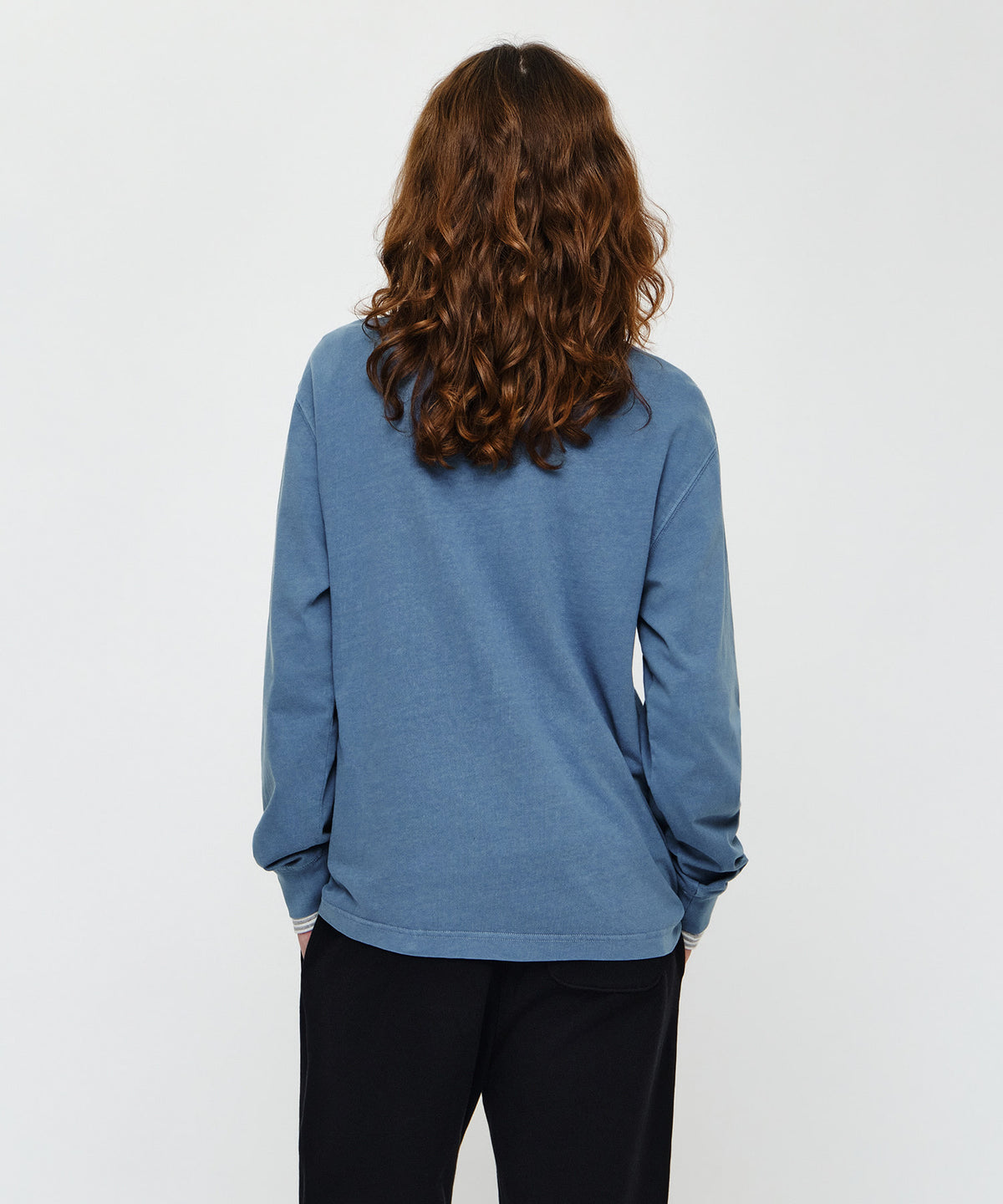 Marithe & Francois Girbaud - Doodle Classic Logo Washing Long Sleeve Tee (Blue) product image 3 | TRAB K-Fashion Australia