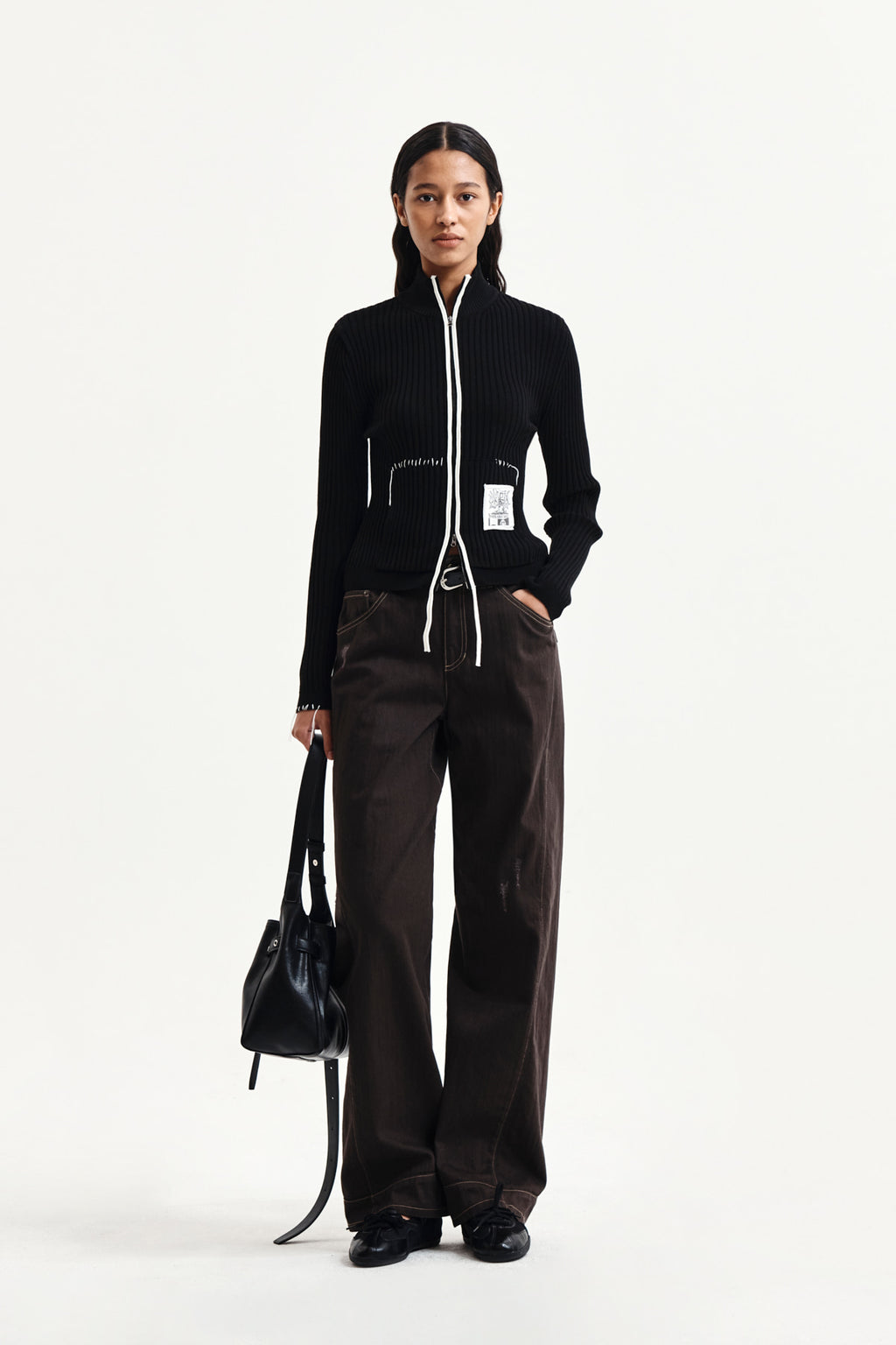 Matin Kim - Handcraft Slim Fit Cardigan (Black) product image 8 | TRAB K-Fashion Australia