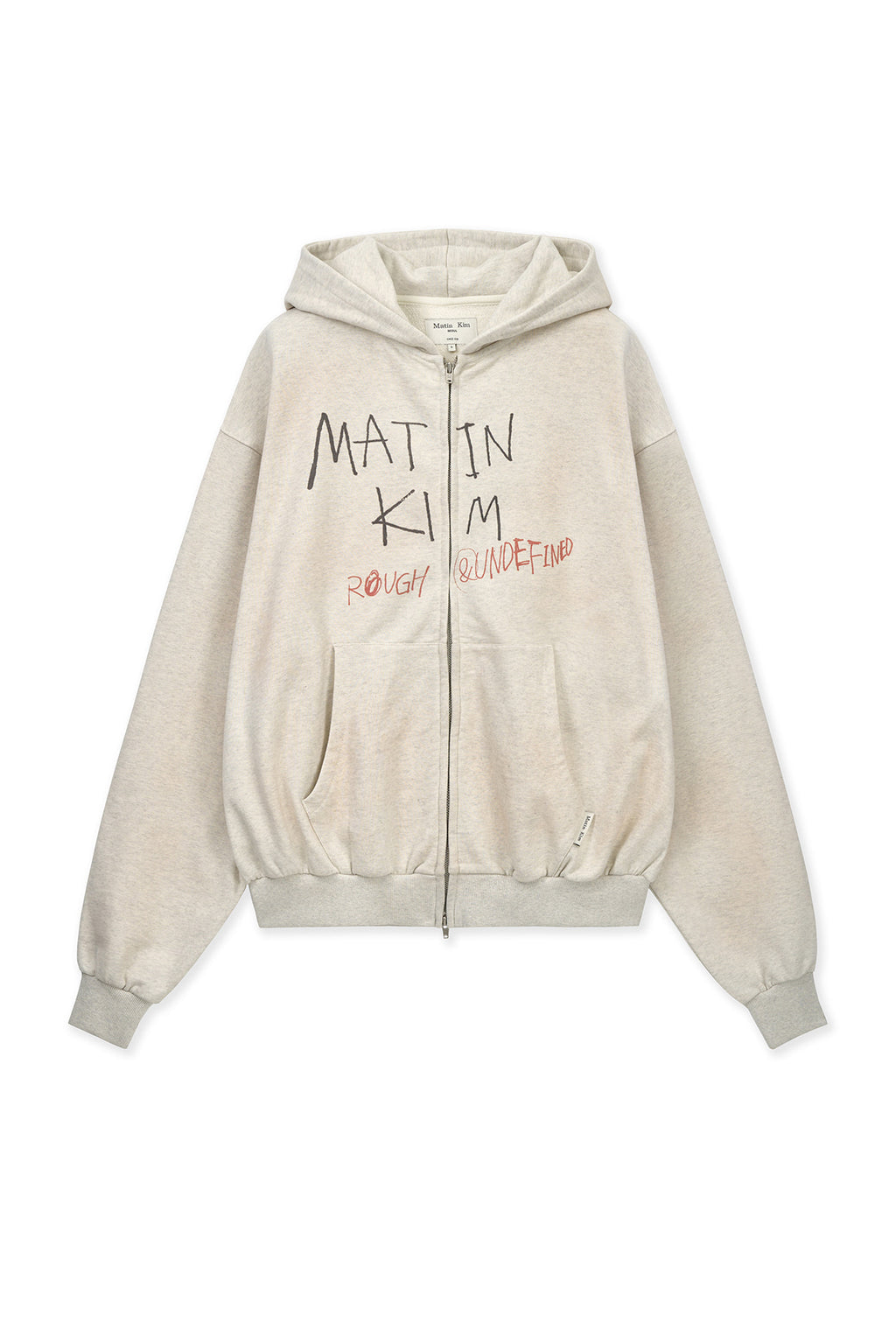 Matin Kim - Vintage Washed Graffiti Hoody Zip Up (Beige) product image 1 | TRAB K-Fashion Australia