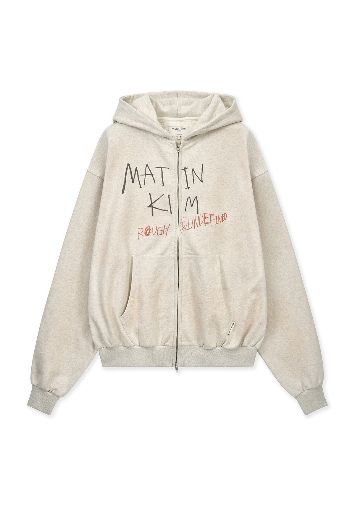 Matin Kim - Vintage Washed Graffiti Hoody Zip Up (Beige) product image 1 | TRAB K-Fashion Australia