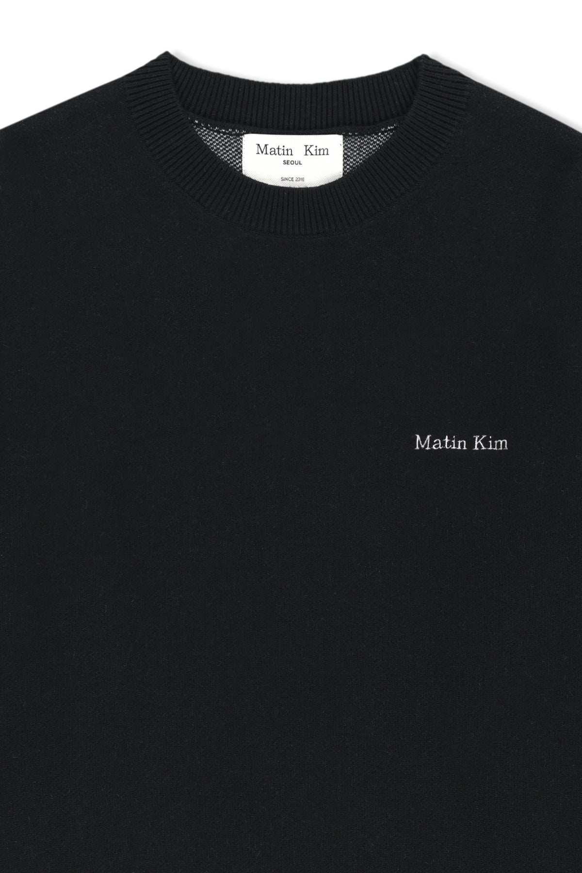Matin Kim - Calligraphy Back Logo Knit Pullover (Black) product image 3 | TRAB K-Fashion Australia