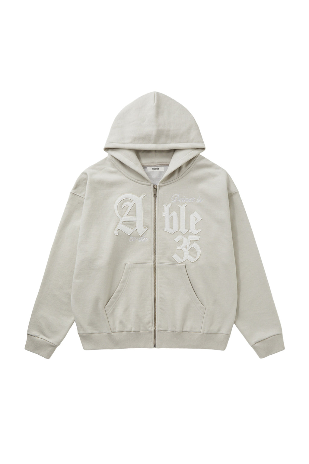 Deinet - Applique Able Oversize Hood Zip Up (Grey) product image 1 | TRAB K-Fashion Australia