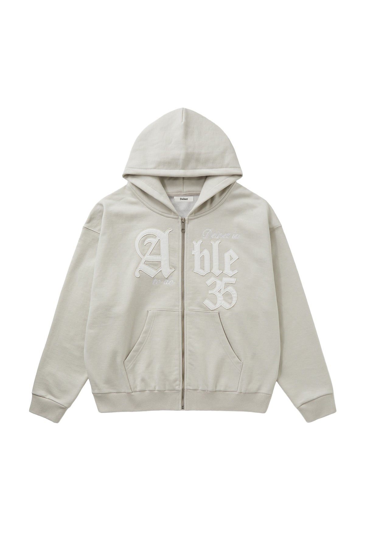 Deinet - Applique Able Oversize Hood Zip Up (Grey) product image 1 | TRAB K-Fashion Australia