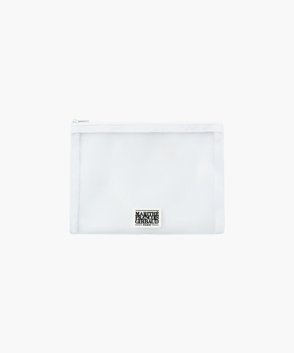 Marithe & Francois Girbaud - Classic Logo Mesh Pouch (White) product image 1 | TRAB K-Fashion Australia