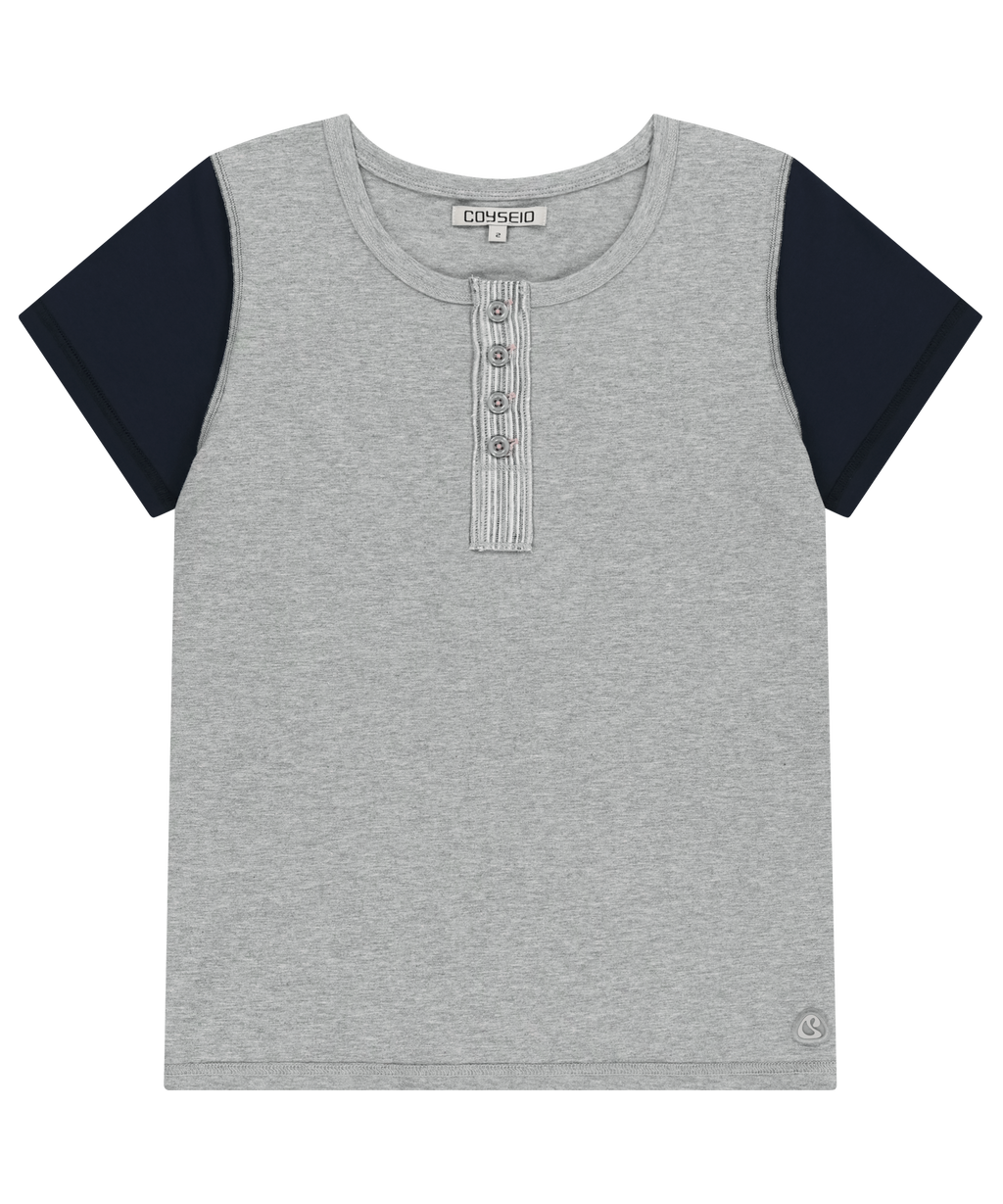 Coyseio - Dudu Reverse T-Shirt (Melange Grey) product image 1 | TRAB K-Fashion Australia
