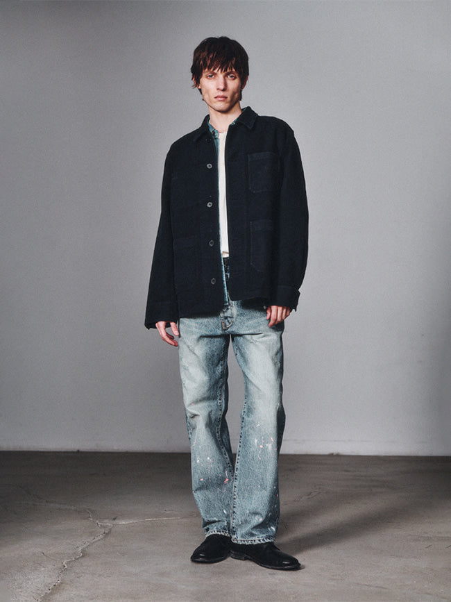 Art if acts - Washed Moleskin French Work Jacket (Vintage Navy) product image 2 | TRAB K-Fashion Australia