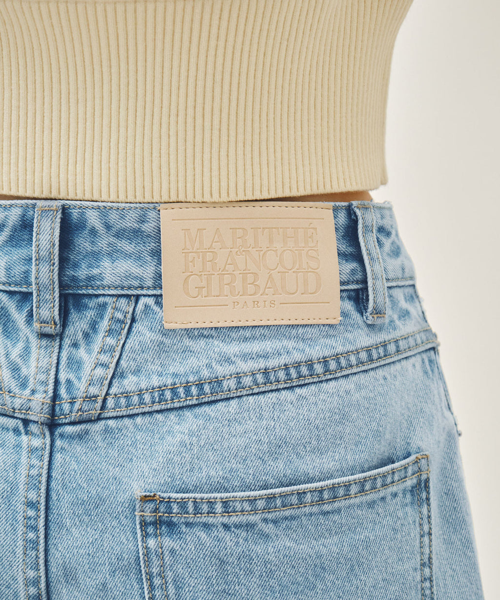 Marithe & Francois Girbaud - Curved Denim Pants (Light Blue) product image 1 | TRAB K-Fashion Australia