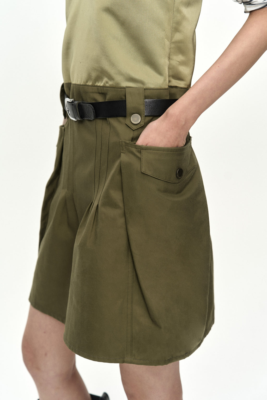 Andersson Bell - Lace Bra Printed Cargo Dress (Khaki) product image 6 | TRAB K-Fashion Australia