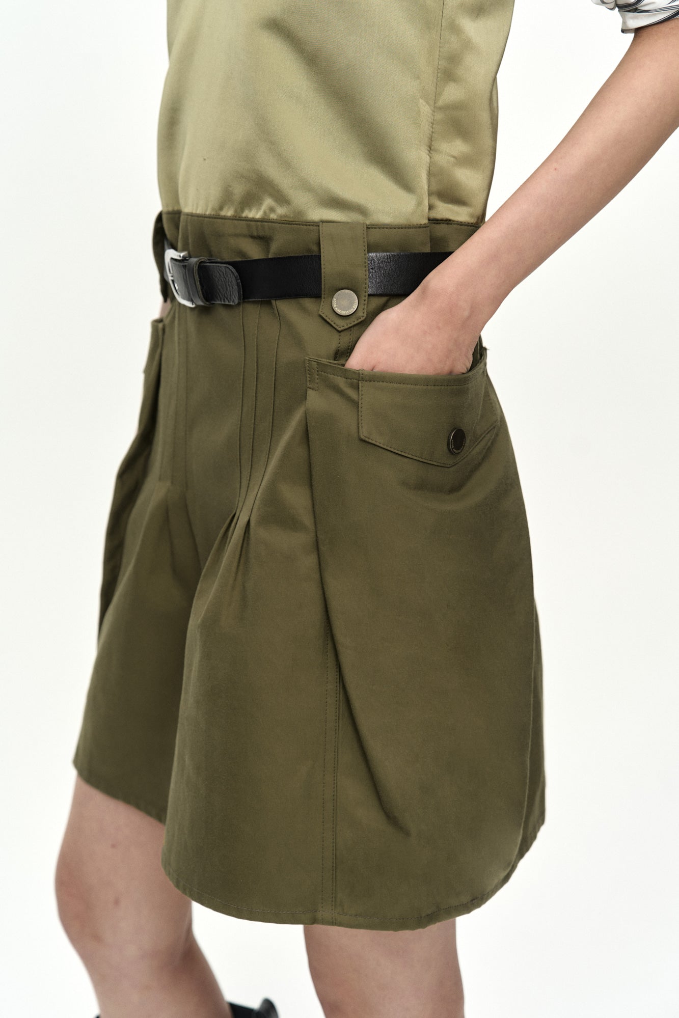 Andersson Bell - Lace Bra Printed Cargo Dress (Khaki) product image 6 | TRAB K-Fashion Australia