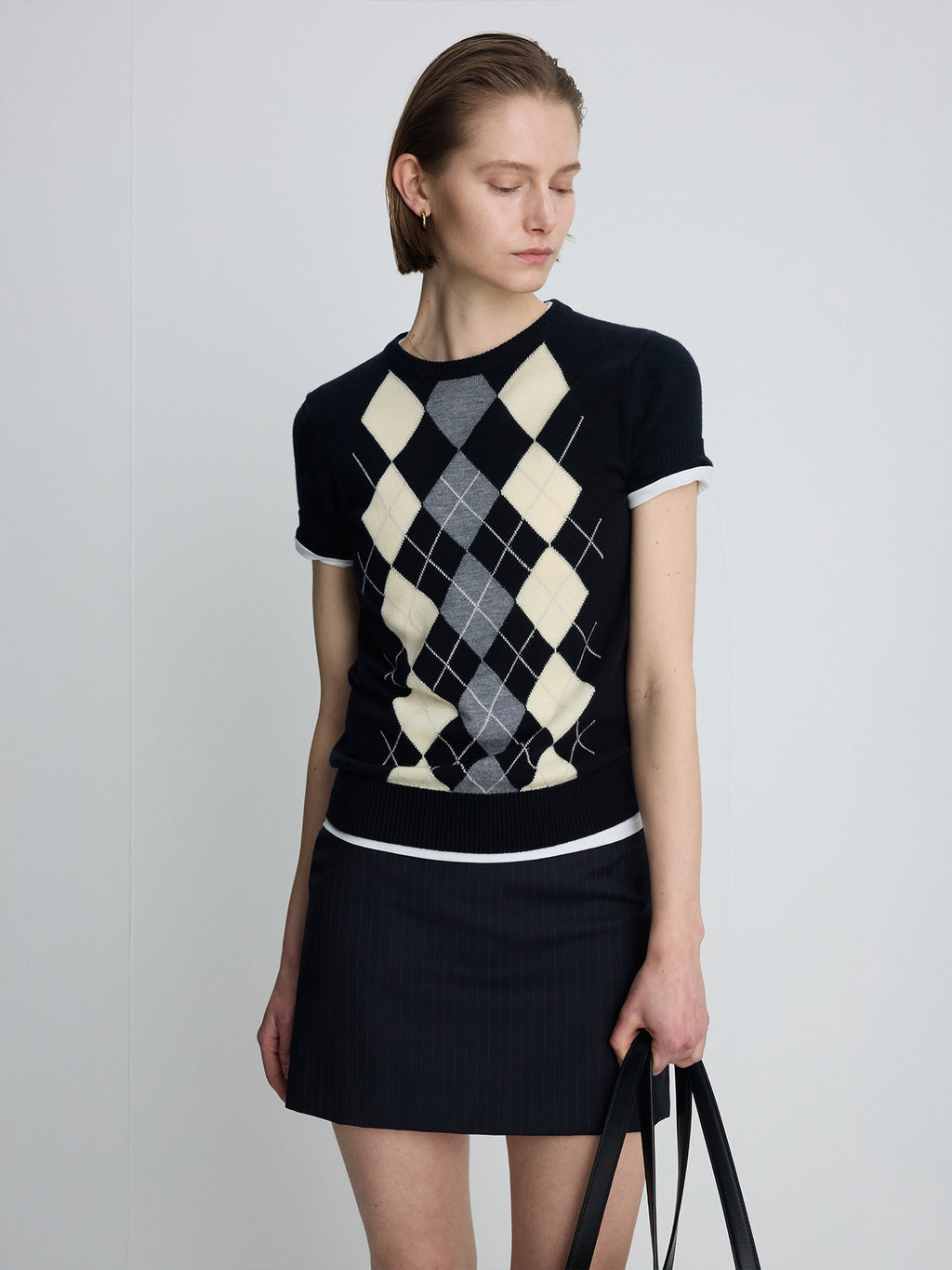 Tonywack - Wool Pin Striped Mini Skirt (Navy Pinstripe) product image 6 | TRAB K-Fashion Australia