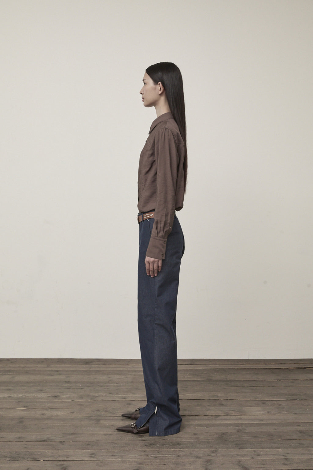 Matin Kim - Pocket Line Point Shirt (Brown) product image 6 | TRAB K-Fashion Australia