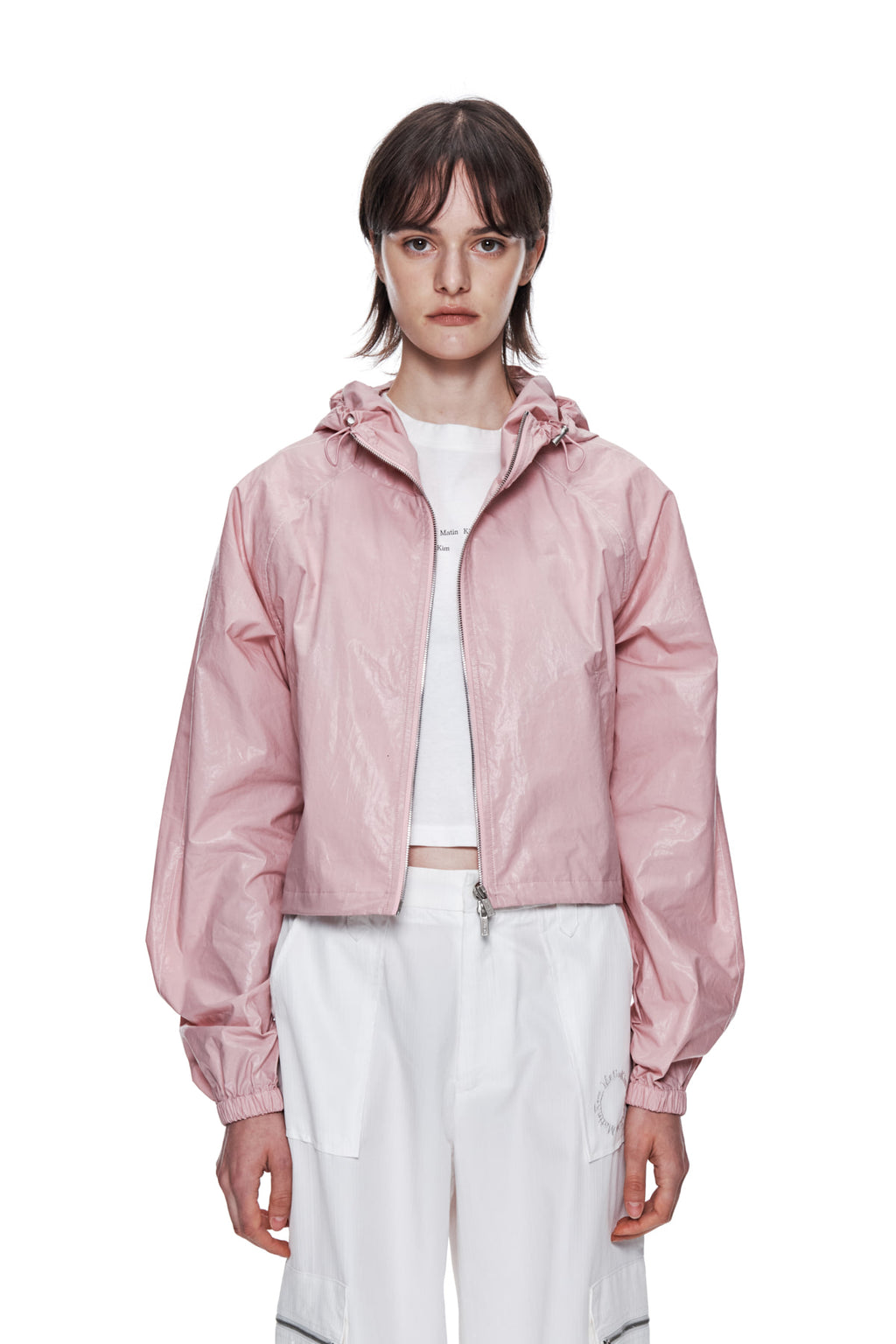Matin Kim - Matin Crop Hoody Coating Jumper (Pink) product image 5 | TRAB K-Fashion Australia