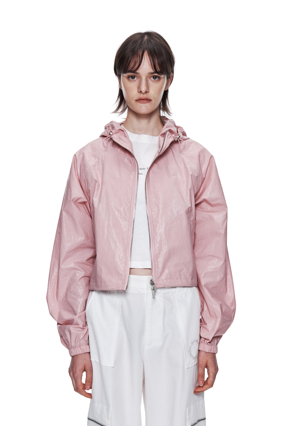 Matin Kim - Matin Crop Hoody Coating Jumper (Pink) product image 5 | TRAB K-Fashion Australia