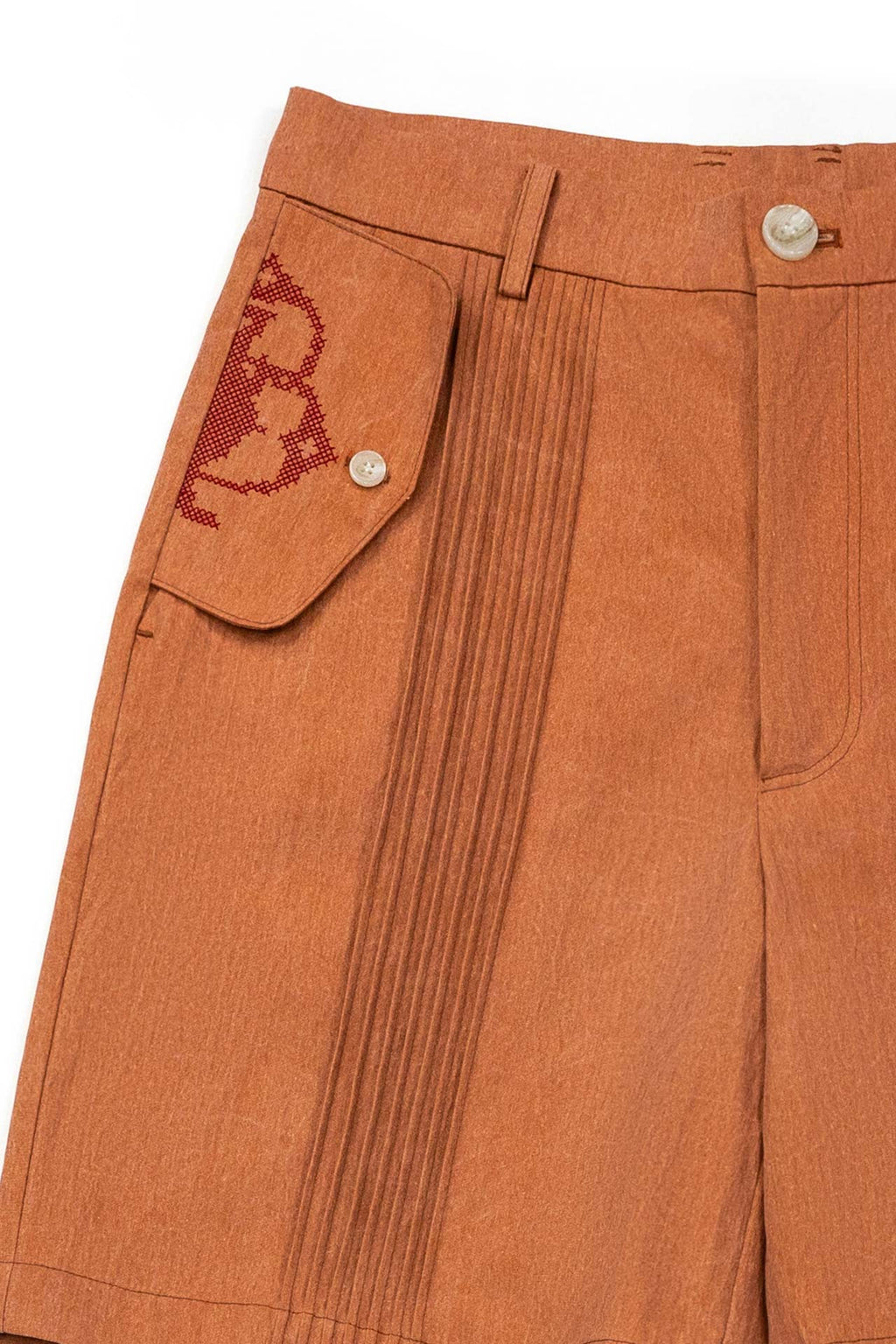 Ioedle - Vertical City Pintuck Shorts (Orange) product image 4 | TRAB K-Fashion Australia
