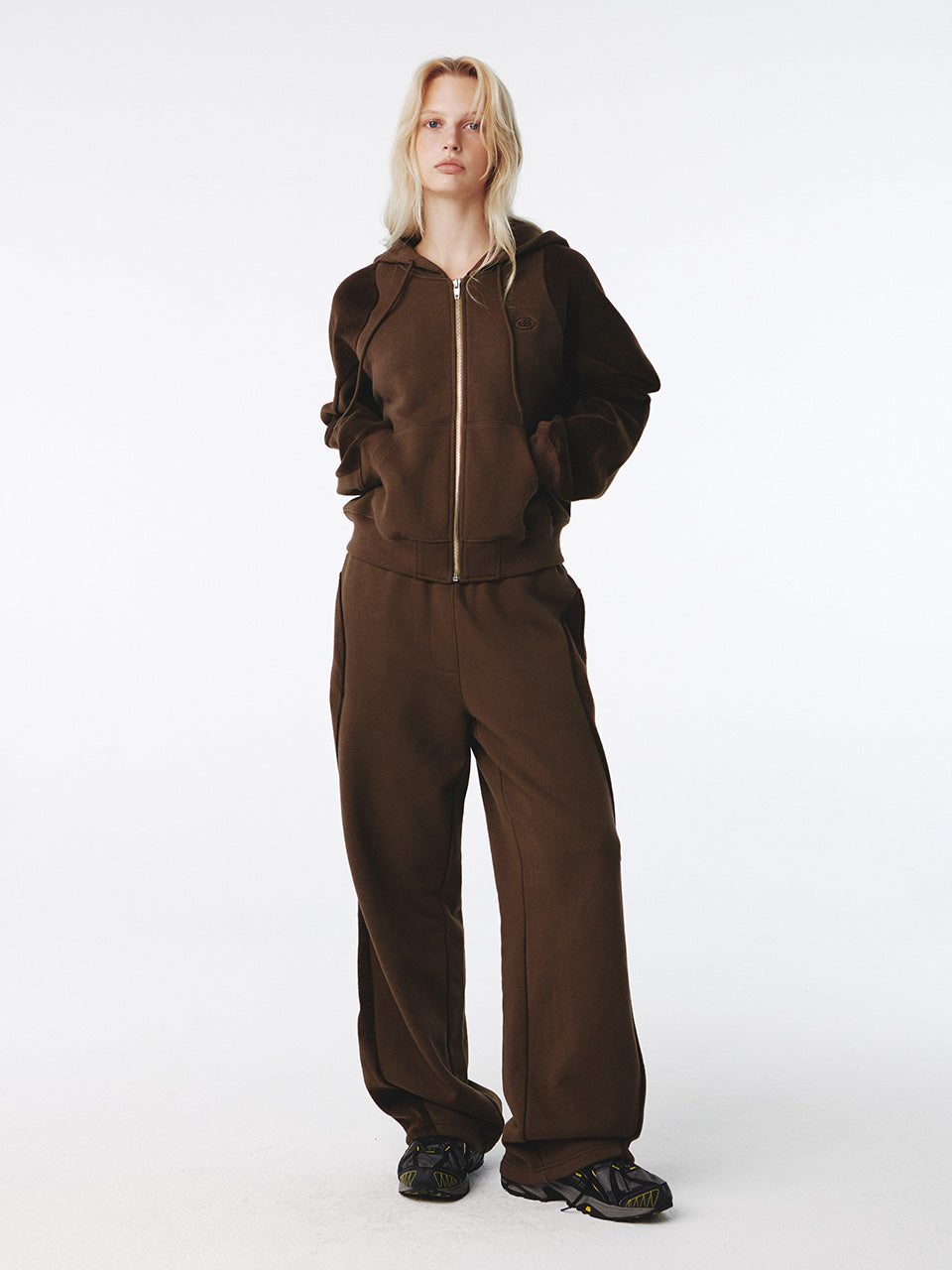 Kijun - Flow Zip-Up Hoodie (Brown) product image 4 | TRAB K-Fashion Australia