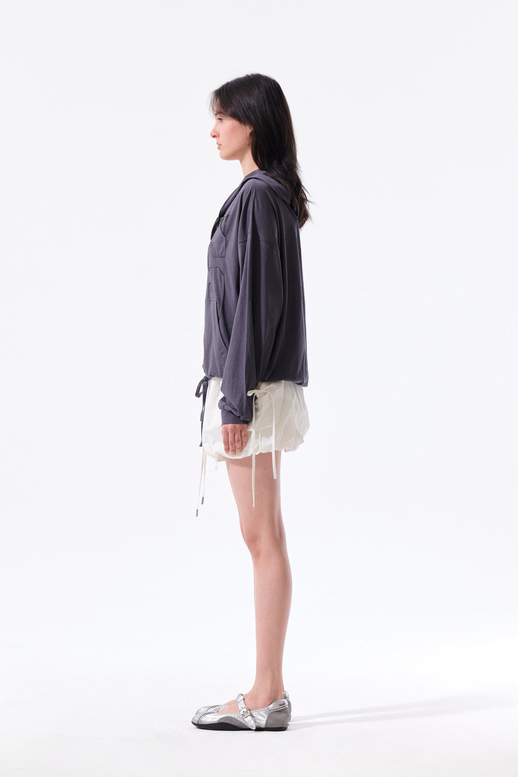Matin Kim - Matin 16 Applique Logo Hoody Zip Up (Dark Navy) product image 8 | TRAB K-Fashion Australia