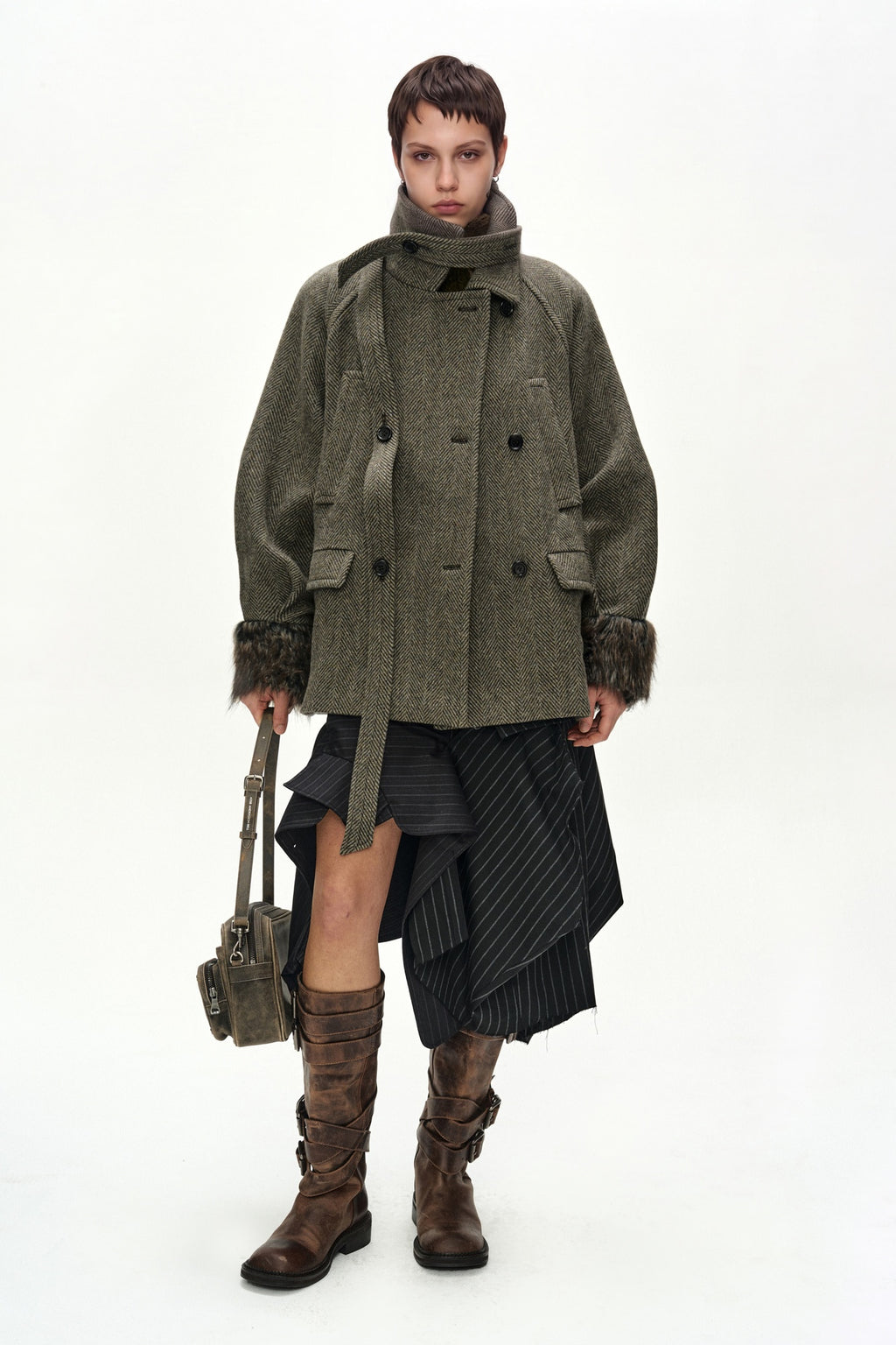 Andersson Bell - Reworked Denim Panel Wrap Skirt (Black) product image 10 | TRAB K-Fashion Australia