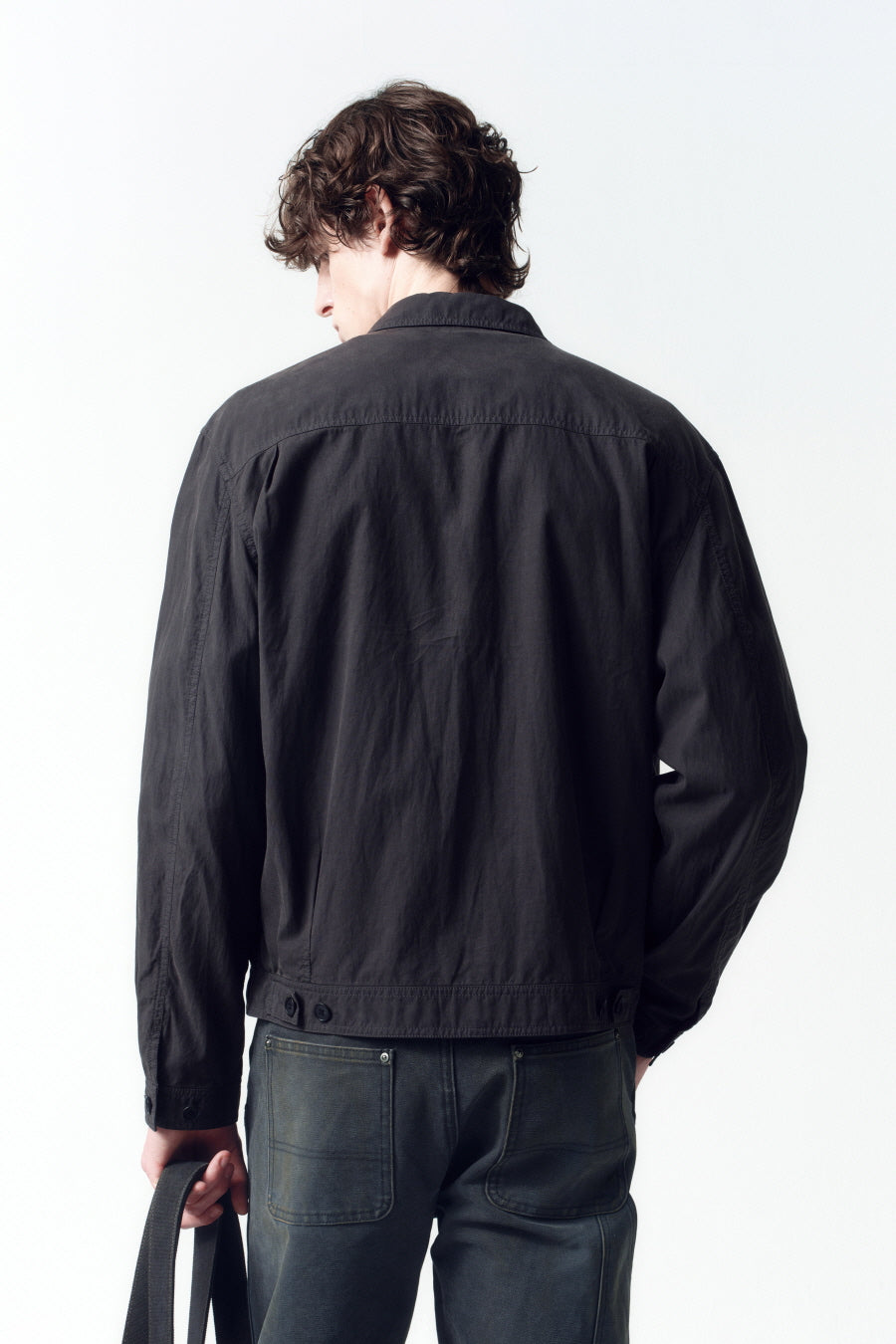 Insilence - Garment-Dyed Tencel Jean Jacket (Washed Black) product image 4 | TRAB K-Fashion Australia