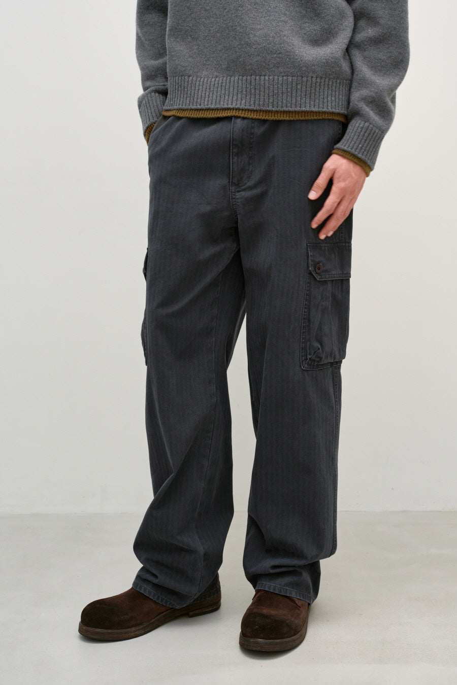 Insilence - HBT Cargo Pants (Washed Charcoal) product image 3 | TRAB K-Fashion Australia