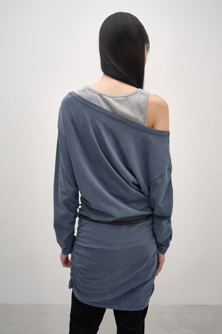 Insilence - Belted Jersey Dress (Blue) product image 6 | TRAB K-Fashion Australia