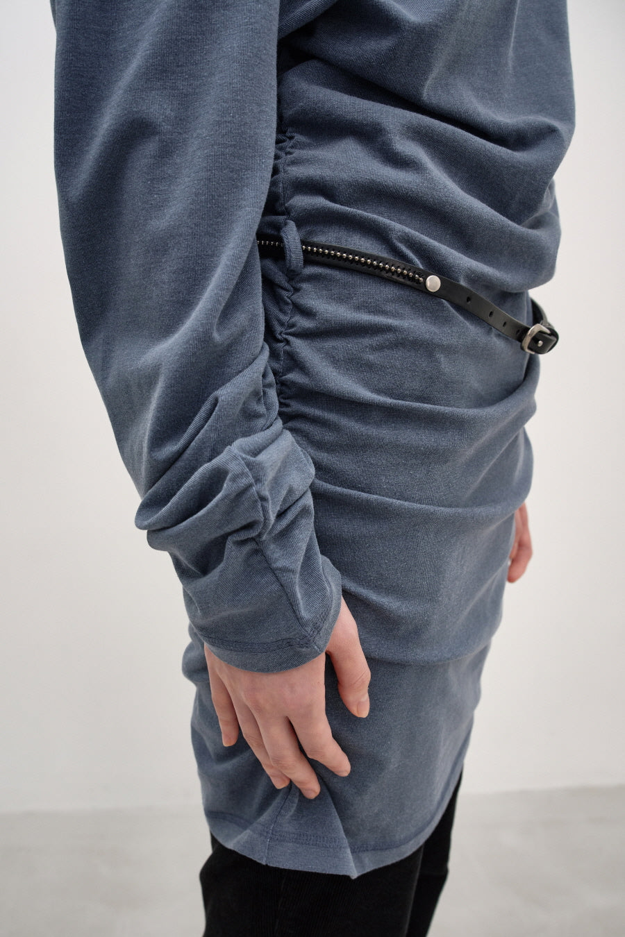 Insilence - Belted Jersey Dress (Blue) product image 5 | TRAB K-Fashion Australia