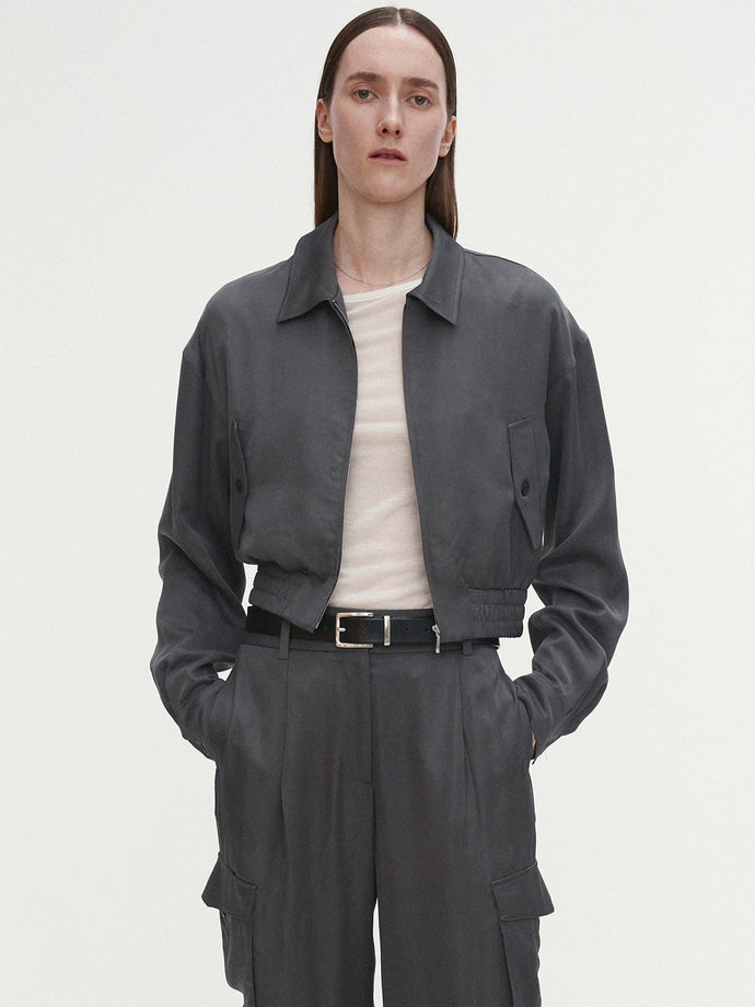 Tonywack - Loose-Fit Satin Cargo Pants (Carbon Grey) product image 5 | TRAB K-Fashion Australia