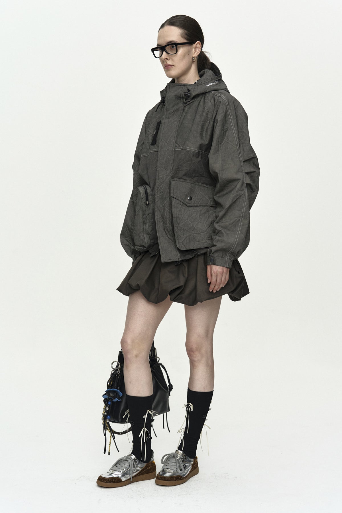 Andersson Bell - [Pre-Order – Ships October 30] Unisex Tie-Dyed Beach Shell Jacket (Charcoal) product image 3 | TRAB K-Fashion Australia