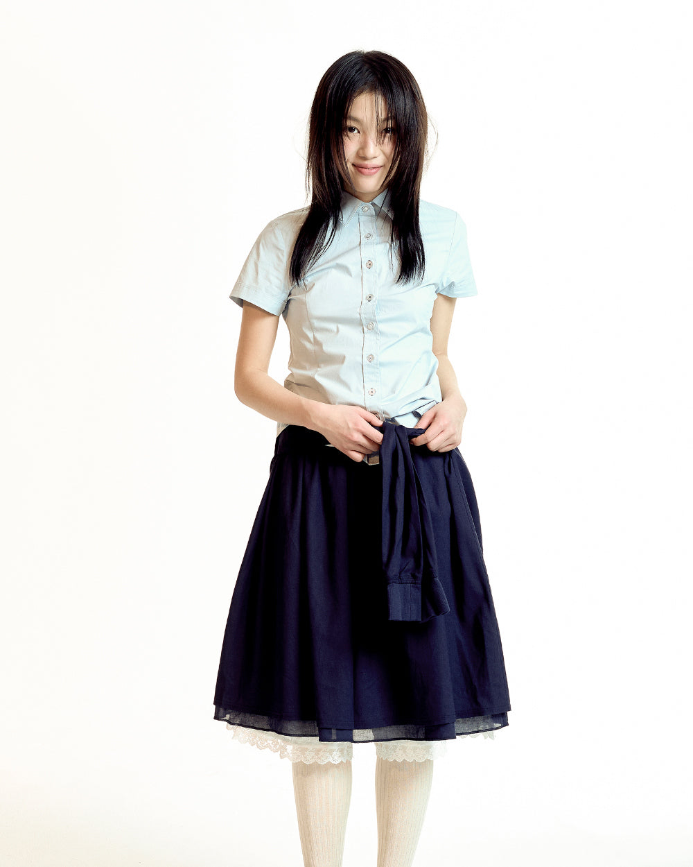 Coyseio - Strap Shirring Skirt (Navy) product image 5 | TRAB K-Fashion Australia