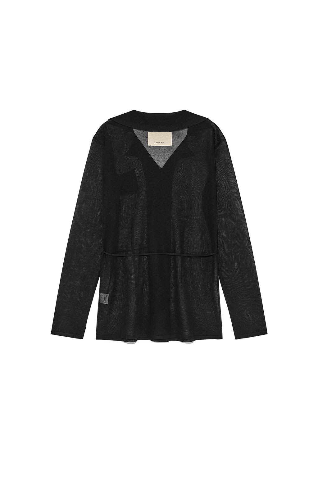 Matin Kim - String Point Plain Long Cardigan (Black) product image 2 | TRAB K-Fashion Australia