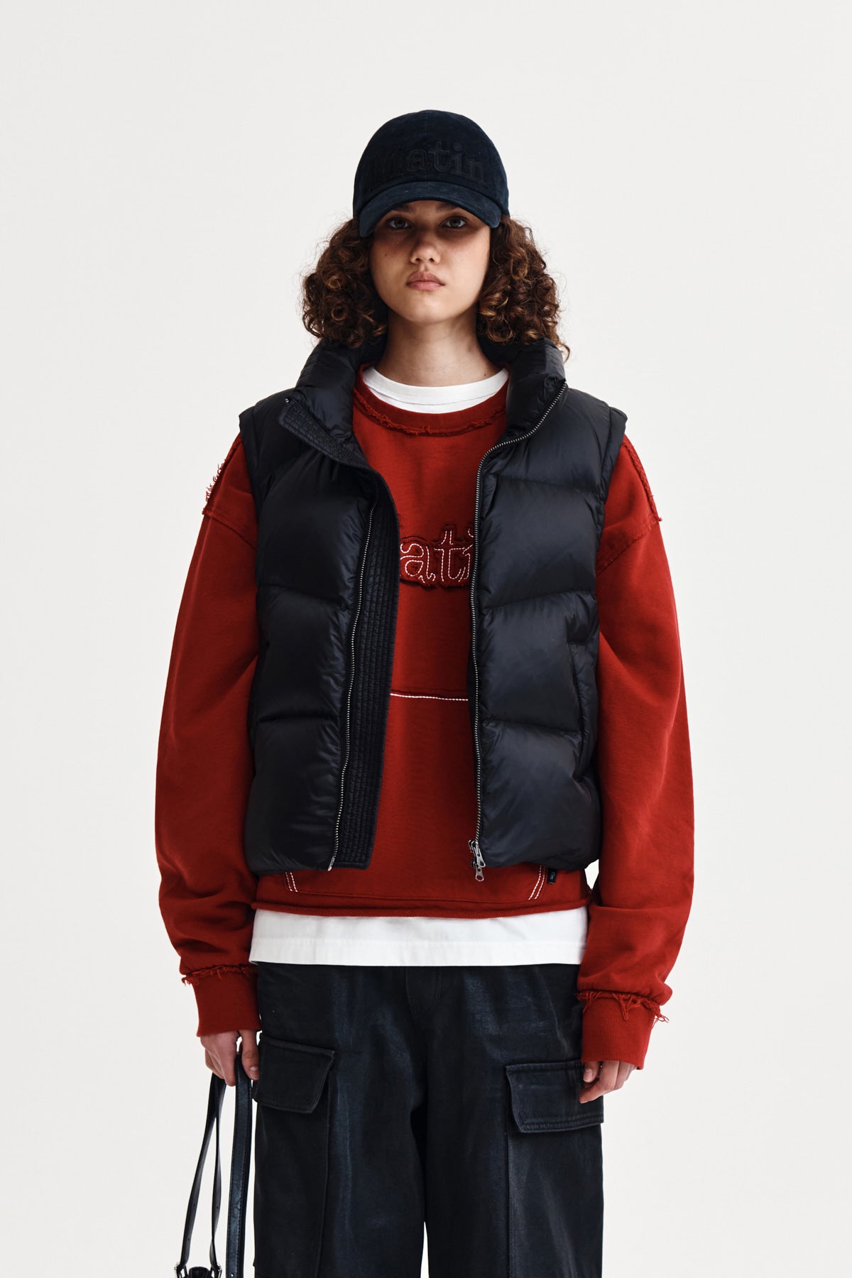 Matin Kim - Unbalance Quilted Down Vest (Black) product image 11 | TRAB K-Fashion Australia