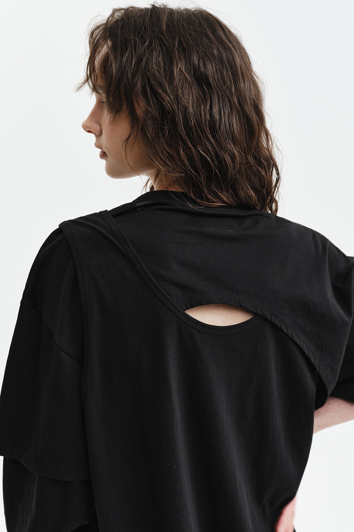 Matin Kim - Cross Back Layered Top (Black) product image 10 | TRAB K-Fashion Australia