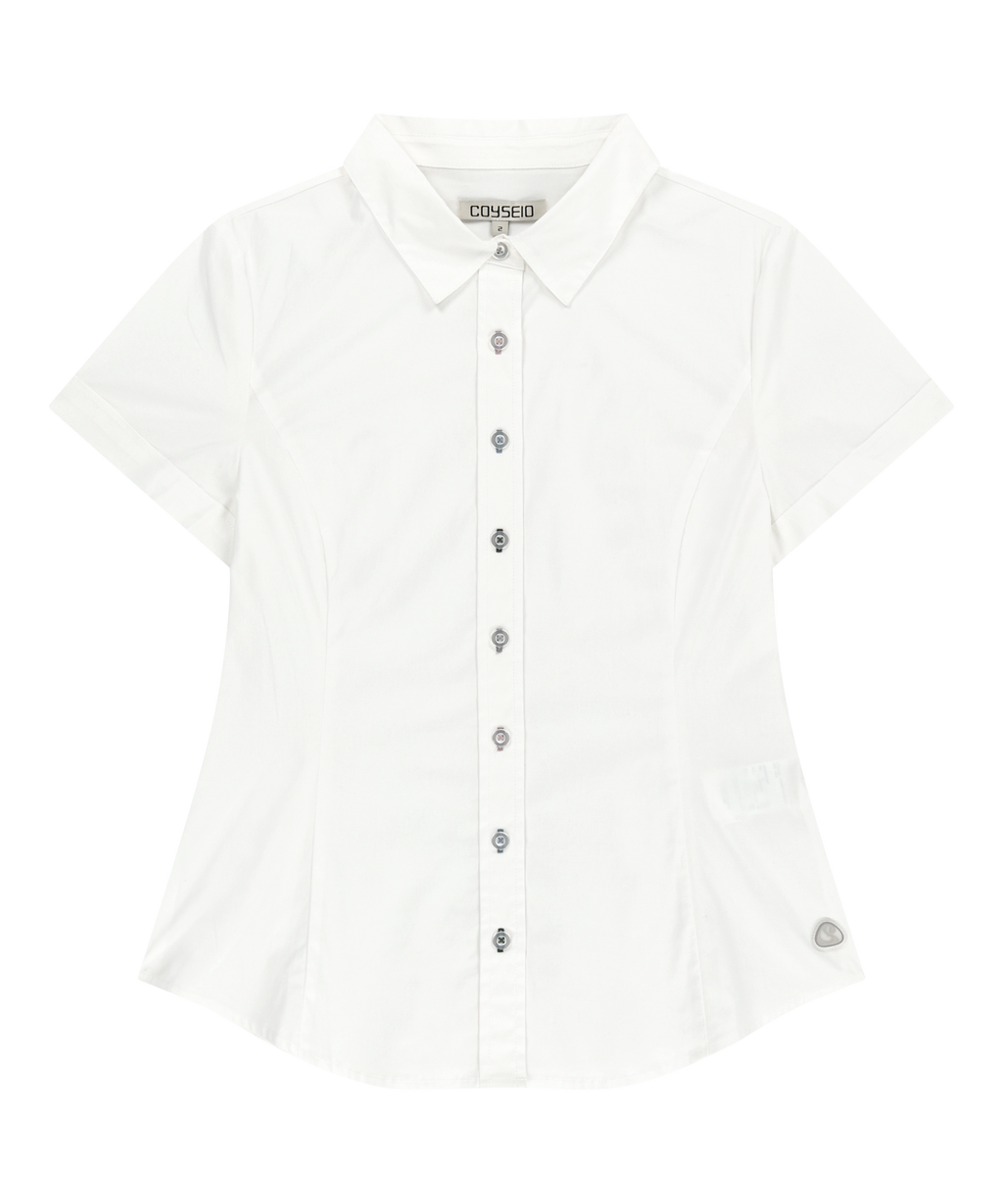 Coyseio - Nana Half Shirt (White) product image 1 | TRAB K-Fashion Australia