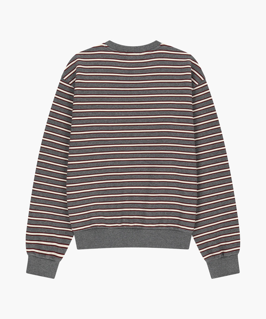 Marithe & Francois Girbaud - Small Classic Logo V Neck Balloon Sweatshirt (Stripe) product image 6 | TRAB K-Fashion Australia