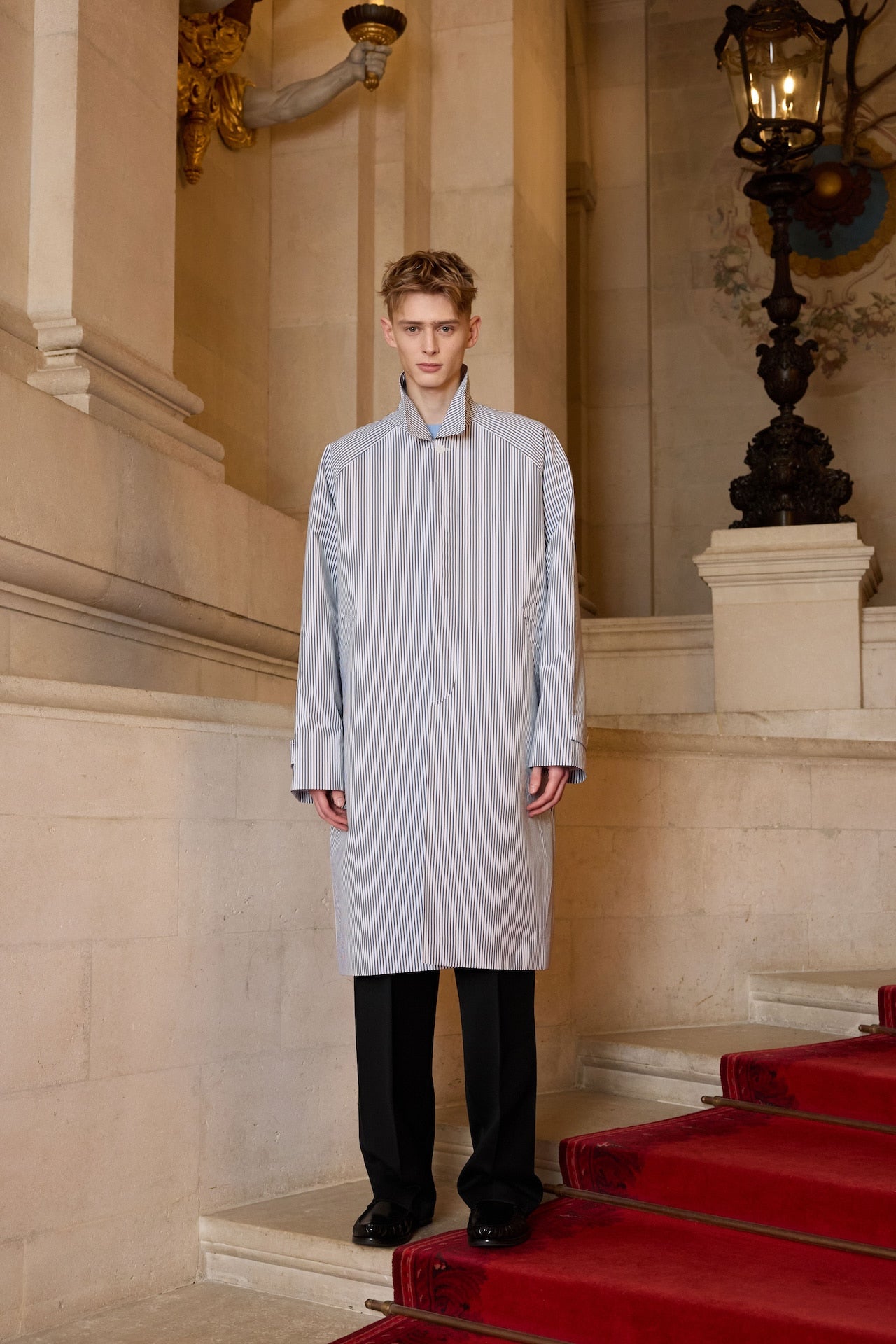 STU - Raglan Stripe Poplin Coat (White) product image 6 | TRAB K-Fashion Australia