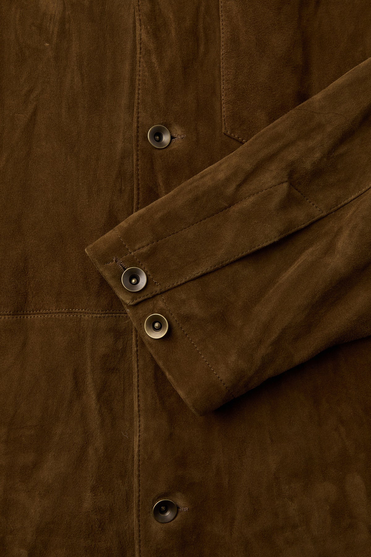 Coor - Pleated Wash Leather Shirt Jacket (Dark Brown) product image 6 | TRAB K-Fashion Australia
