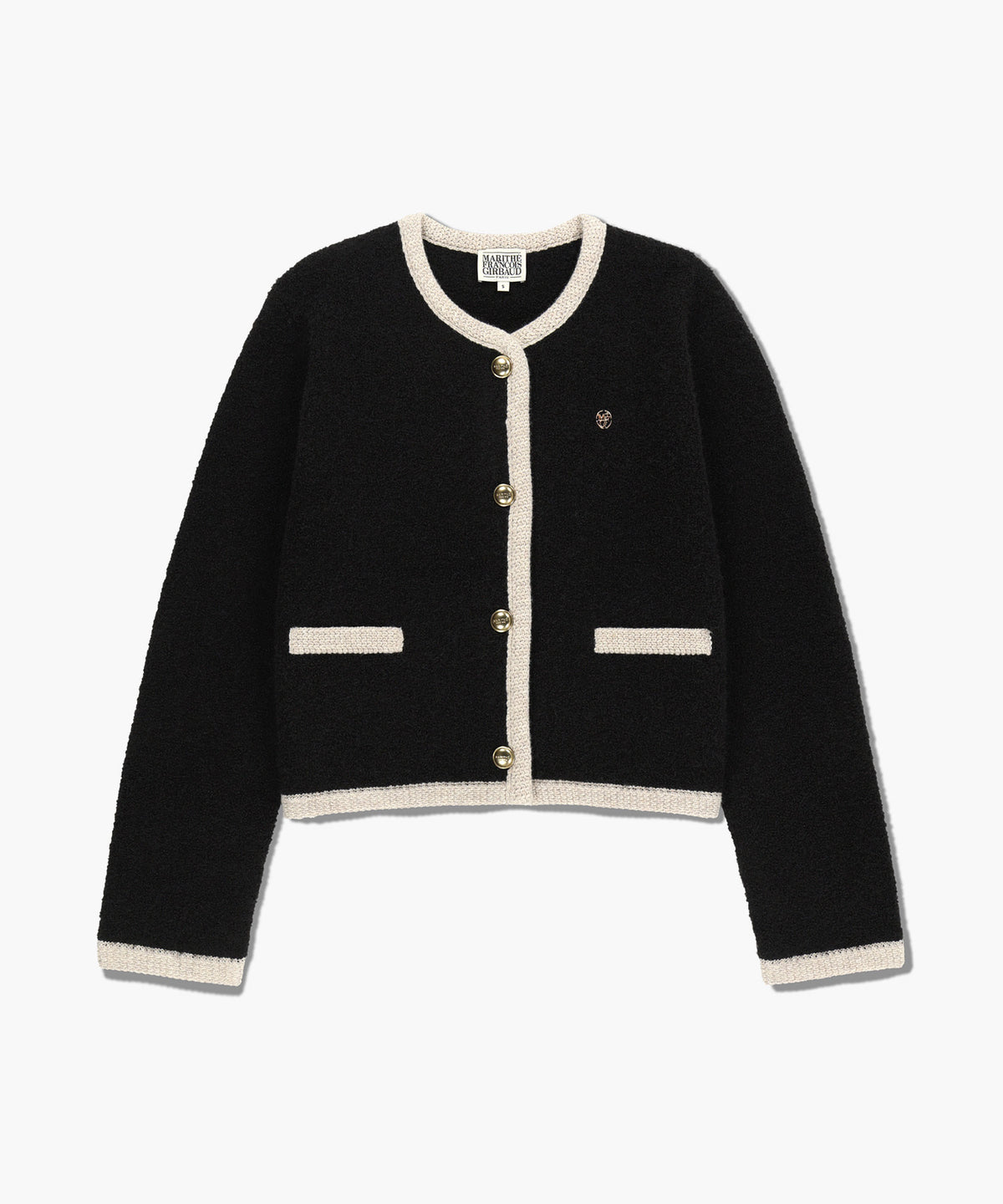Marithe & Francois Girbaud - Boucle Knit Round Neck Cardigan (Black) product image 6 | TRAB K-Fashion Australia