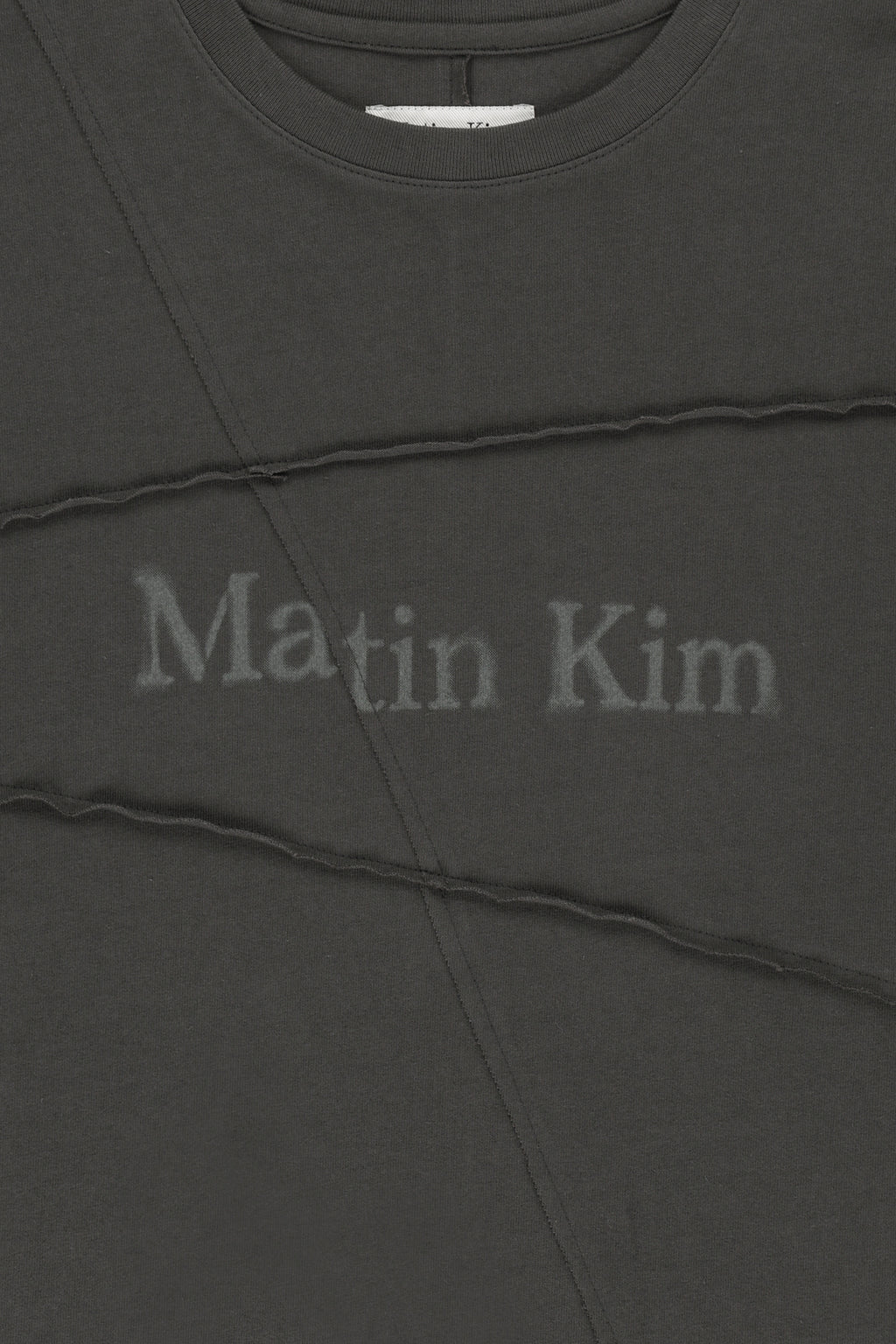 Matin Kim - Diagonal Cut Logo Top (Charcoal) product image 5 | TRAB K-Fashion Australia