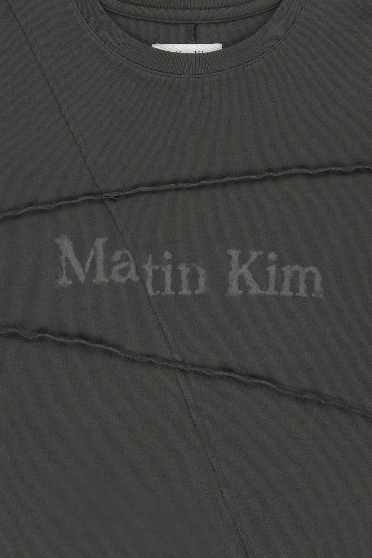 Matin Kim - Diagonal Cut Logo Top (Charcoal) product image 5 | TRAB K-Fashion Australia