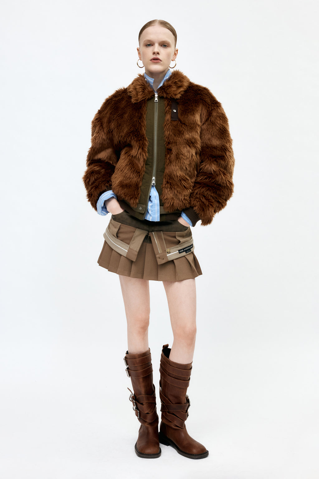 Andersson Bell - Inside Out Pleats Skirt (Beige) product image 3 | TRAB K-Fashion Australia