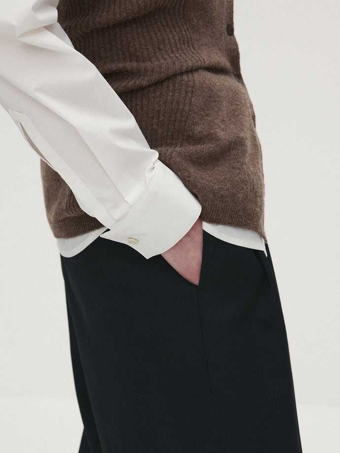 Tonywack - Wool Twill Pleated Wide Trousers (Black) product image 4 | TRAB K-Fashion Australia