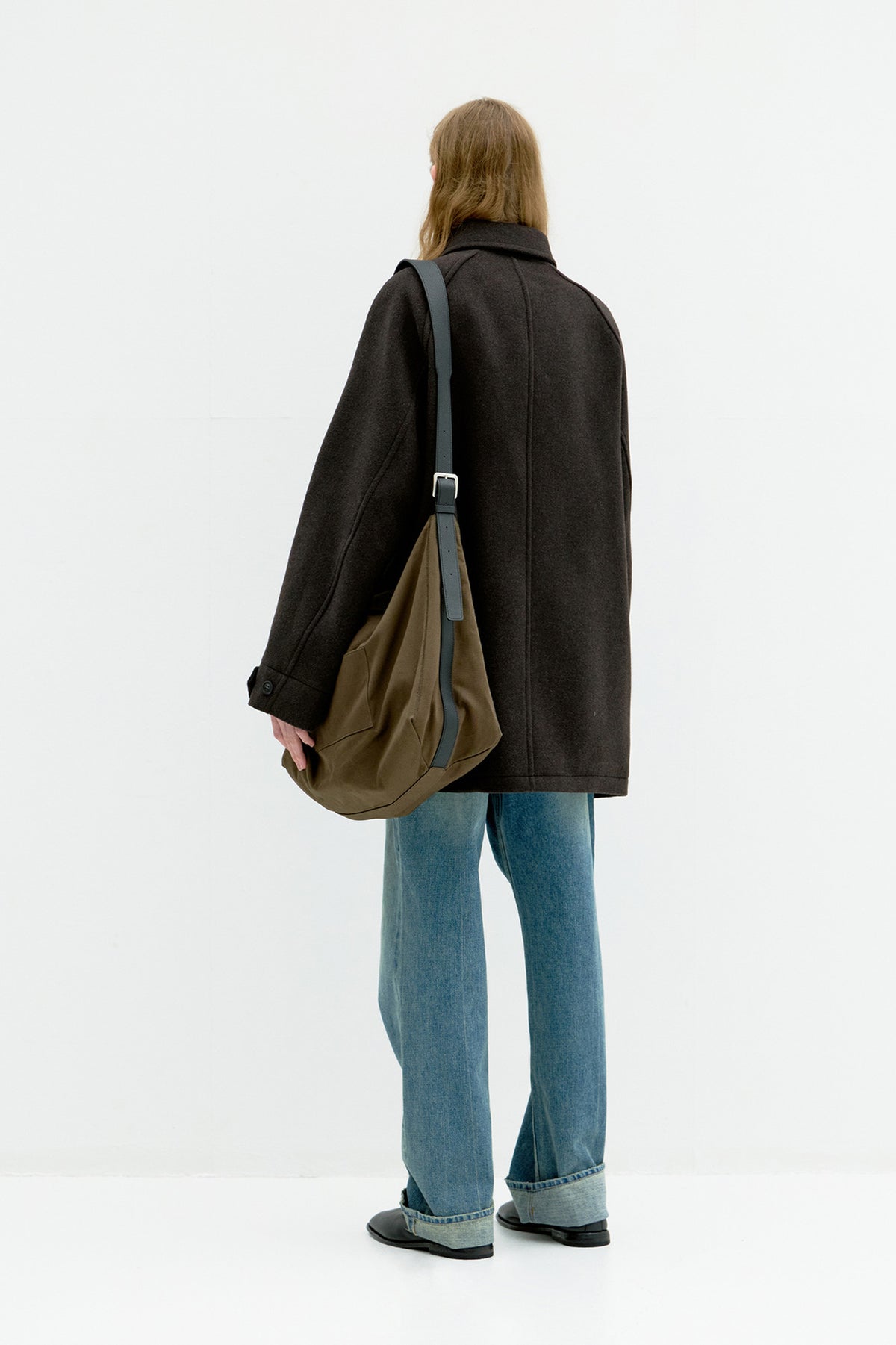 Coor - Fake Leather Trim Bellandi Half Coat (Melange Brown) product image 4 | TRAB K-Fashion Australia