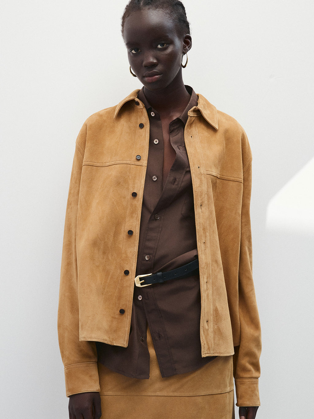 Tonywack - Suede Midi Skirt (Light Beige) product image 5 | TRAB K-Fashion Australia