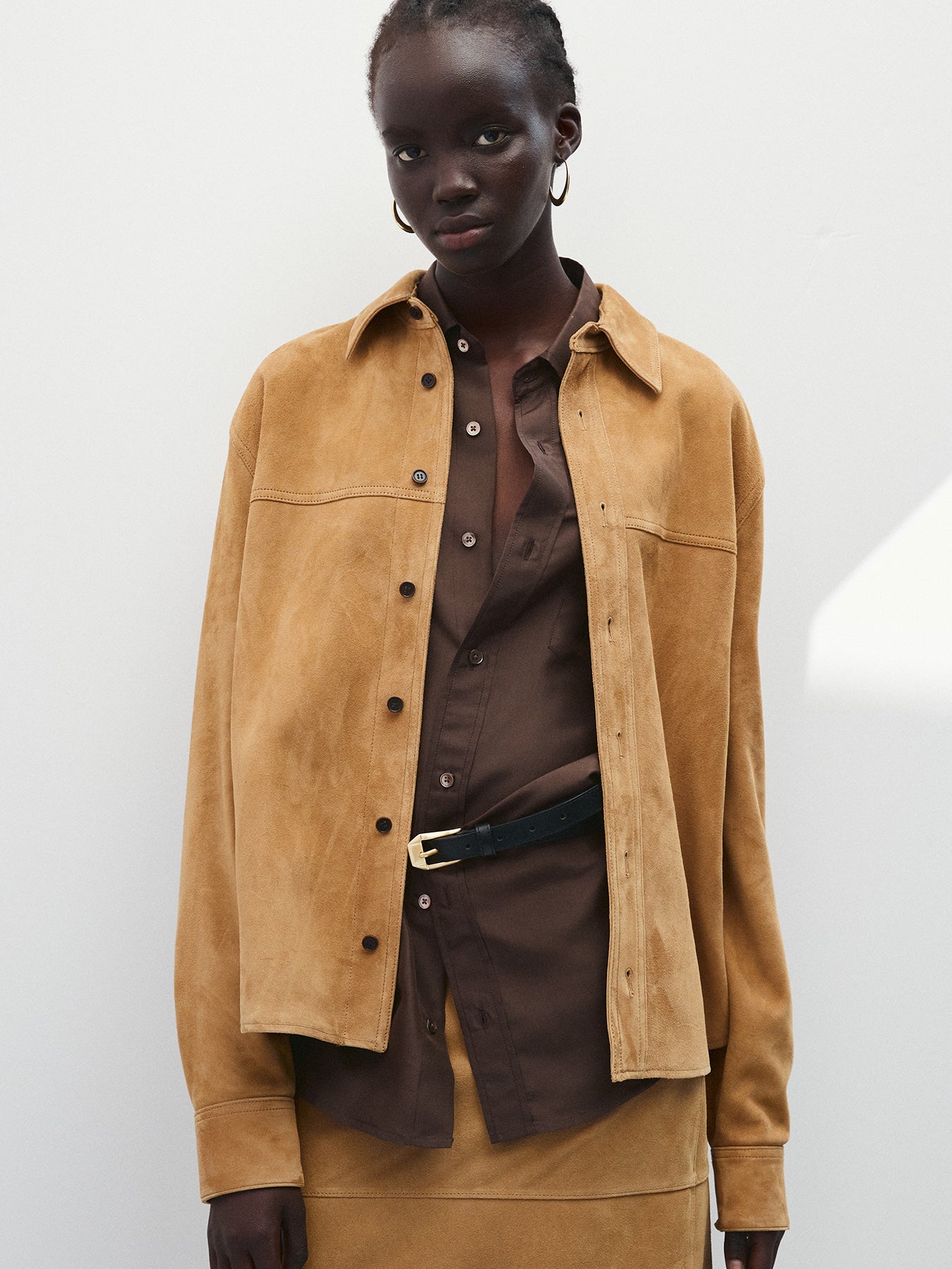 Tonywack - Suede Midi Skirt (Light Beige) product image 5 | TRAB K-Fashion Australia